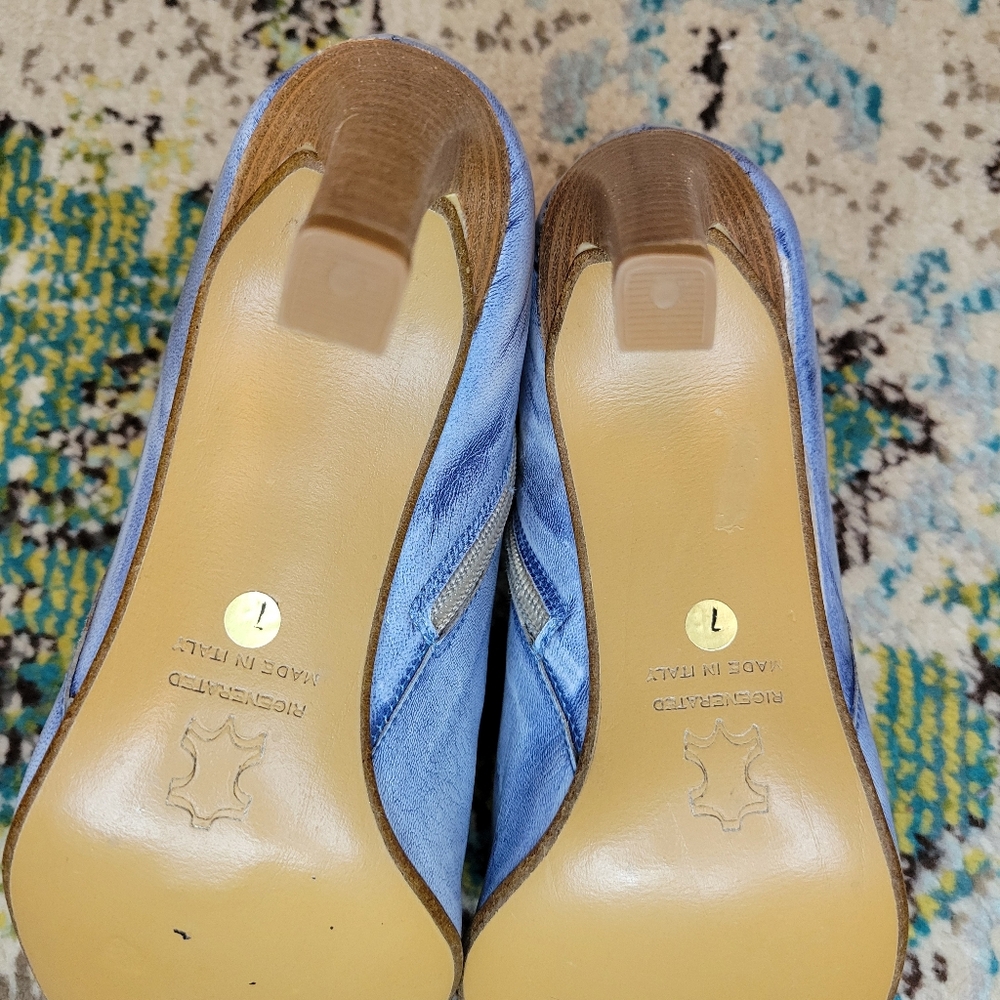 Maripé‎ Italian Leather Blue Washed Pointed Toe Ankle Boots, Size Womens 7 - Picture 11 of 11